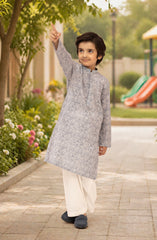 LIGHT-INDIGO 100%COTTON PRINTED KURTA