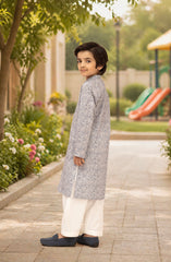 LIGHT-INDIGO 100%COTTON PRINTED KURTA