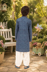 INK-BLUE 100% COTTON EMBROIDERED KURTA