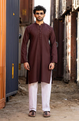 MAROON BLENDED EMBROIDERED KURTA