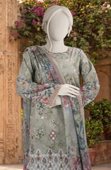 EMBROIDERED PRINTED LAWN 3PCS UNSTITCHED