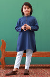 BOYS PRINTED KURTA INK BLUE