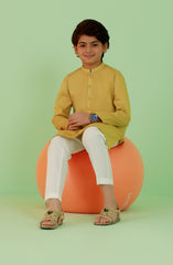 BOYS EMBROIDERED KURTA LEMON