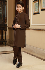 BOYS CASUAL KURTA PAJAMA BROWN