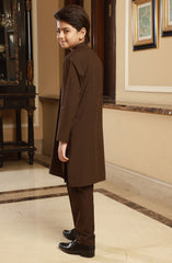 BOYS CASUAL KURTA PAJAMA BROWN