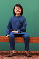 PRE WINTER'23 BOYS SEMI FORMAL KURTA PAJAMA INK BLUE