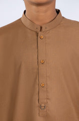 PRE WINTER'23 BOYS CASUAL KURTA PAJAMA WOOD BROWN