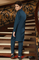BOYS CASUAL KURTA PAJAMA TEAL BLUE
