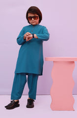 WINTER'23 BOYS CASUAL KAMEEZ SHALWAR OCEAN BLUE