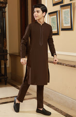 TEENS KURTA PAJAMA BROWN