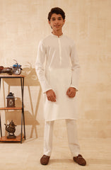 SUMMER'25 TEENS KURTA PAJAMA SEMI FORMAL OFF WHITE