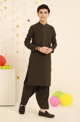 TEENS KAMEEZ SHALWAR OLIVE GREEN