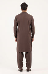 CHOCOLATE-BROWN BLENDED KAMEEZ SHALWAR