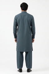 CHARCOAL-TEAL BLENDED KAMEEZ SHALWAR