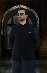 BLACK SUITING WAISTCOAT
