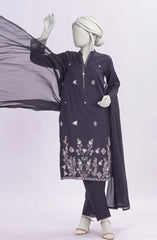 EMBROIDERED CAMBRIC STITCHED 3 PIECE