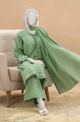 EMBROIDERED CAMBRIC STITCHED 3 PIECE