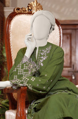 EMBROIDERED CROSS HATCH STITCHED 3 PIECE