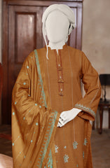 EMBROIDERED CROSS HATCH  STITCHED 3 PIECE