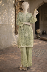 EMBROIDERED CAMBRIC STITCHED 2 PIECE