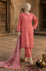 EMBROIDERED CAMBRIC STITCHED 3 PIECE
