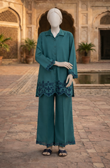 EMBROIDERED CAMBRIC STITCHED 2 PIECE