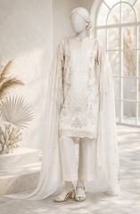 EMBROIDERED CAMBRIC STITCHED 3 PIECE