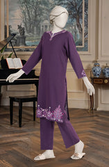 EMBROIDERED KHADDAR STITCHED 2 PIECE