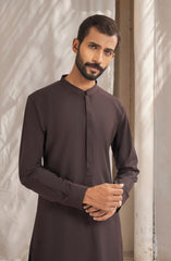 DARK BROWN BLENDED KURTA PAJAMA
