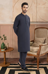 NAVY BLENDED EMBROIDERED KAMEEZ SHALWAR