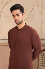 BRICK-BROWN BLENDED KAMEEZ SHALWAR