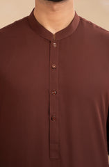 BRICK-BROWN BLENDED KAMEEZ SHALWAR