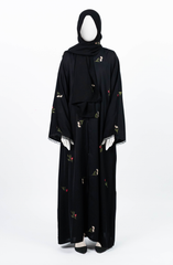 BLACK ABAYA EMBROIDERED