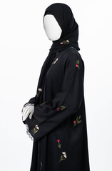 BLACK ABAYA EMBROIDERED