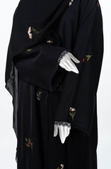 BLACK ABAYA EMBROIDERED
