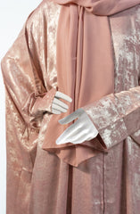 GOLD PINK METALLIC ABAYA