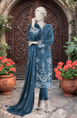 EMBROIDERED TWILL VISCOSE 3 PCS UNSTITCHED