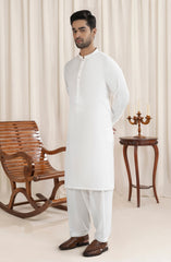 OFF-WHITE BLENDED KAMEEZ SHALWAR