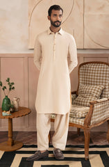 BEIGE BLENDED KAMEEZ SHALWAR
