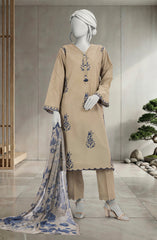 EMBROIDERED CAMBRIC 3PCS UNSTITCHED