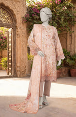 EMBROIDERED PRINTED LAWN 3PCS UNSTITCHED