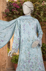 EMBROIDERED PRINTED LAWN 3PCS UNSTITCHED