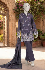EMBROIDERED PRINTED LAWN 3PCS UNSTITCHED