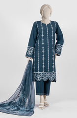 EMBROIDERED CAMBRIC 3PCS UNSTITCHED