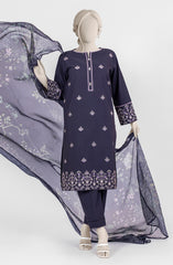 EMBROIDERED PRINTED LAWN 3PCS UNSTITCHED
