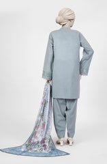 EMBROIDERED CAMBRIC 3PCS UNSTITCHED