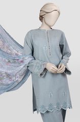 EMBROIDERED CAMBRIC 3PCS UNSTITCHED