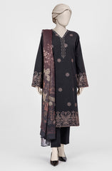EMBROIDERED CAMBRIC 3PCS UNSTITCHED