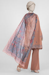 EMBROIDERED CAMBRIC 3PCS UNSTITCHED