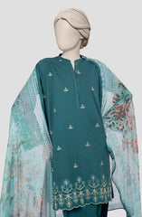 EMBROIDERED CAMBRIC 3PCS UNSTITCHED